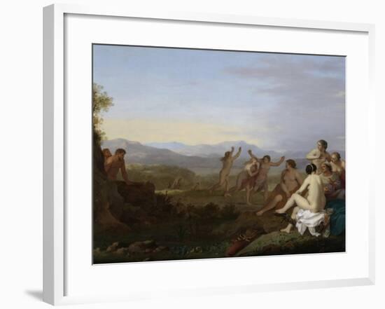 Satyrs Spying on Nymphs-Cornelis van Poelenburch-Framed Art Print