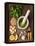 Sauce Pesto and its Ingredients on Rough Wood-Andrii Gorulko-Framed Premier Image Canvas