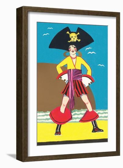 Saucy Pirate Girl-null-Framed Art Print