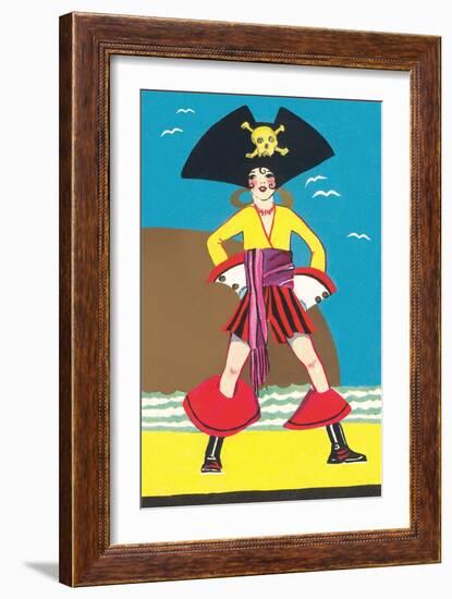 Saucy Pirate Girl-null-Framed Art Print