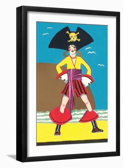 Saucy Pirate Girl-null-Framed Art Print