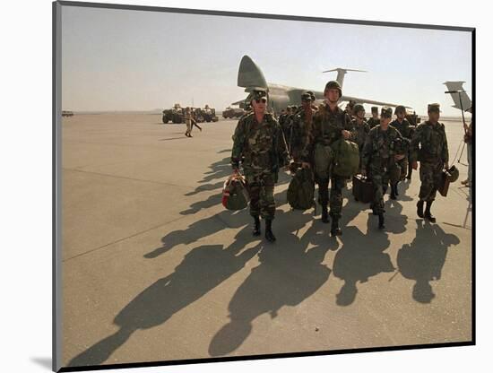 Saudi Arabia Army Soldiers U.S.Troops Arriving Air Base-Bob Daugherty-Mounted Photographic Print