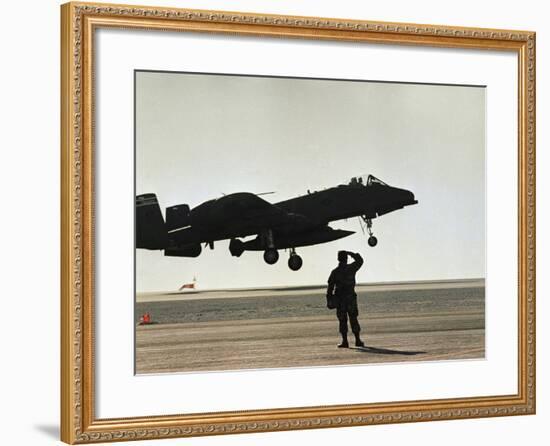 Saudi Arabia Army U.S. Forces A10 Warthog Attack Plane Kuwait Crisis-null-Framed Photographic Print