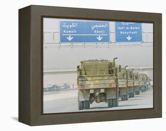 Saudi Arabia Army U.S Forces Mech. Equipment Kuwait Crisis-Diether Endlicher-Framed Premier Image Canvas