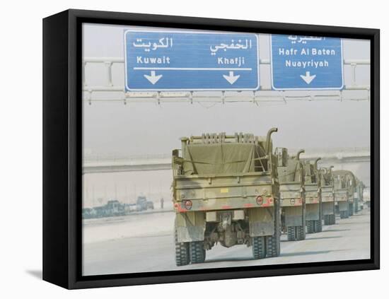 Saudi Arabia Army U.S Forces Mech. Equipment Kuwait Crisis-Diether Endlicher-Framed Premier Image Canvas