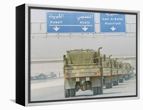 Saudi Arabia Army U.S Forces Mech. Equipment Kuwait Crisis-Diether Endlicher-Framed Premier Image Canvas