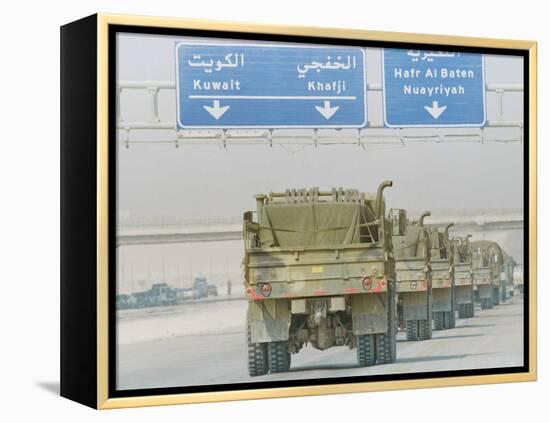 Saudi Arabia Army U.S Forces Mech. Equipment Kuwait Crisis-Diether Endlicher-Framed Premier Image Canvas