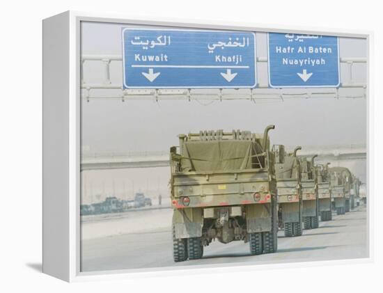 Saudi Arabia Army U.S Forces Mech. Equipment Kuwait Crisis-Diether Endlicher-Framed Premier Image Canvas