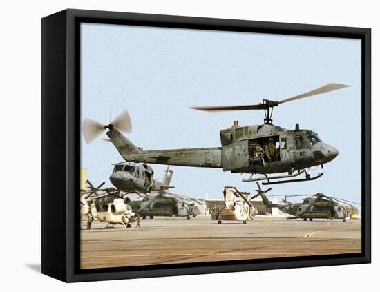 Saudi Arabia Army U.S. Marine UH-1 Huey Helicopters-Tannen Maury-Framed Premier Image Canvas