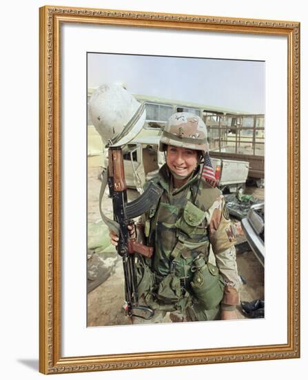 Saudi Arabia Army U.S. Troops Women Tanya Brinkley-David Longstreath-Framed Photographic Print