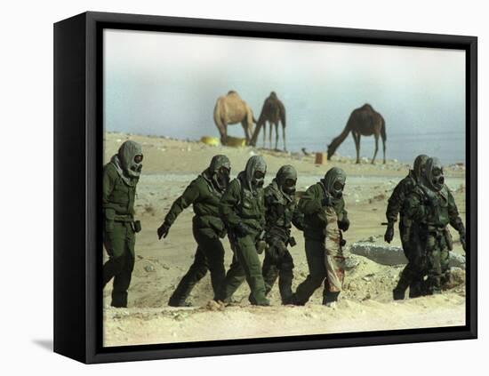 Saudu Arabia Army U.S. Marines Chemical Suits and Masks Warfare-Diether Endlicher-Framed Premier Image Canvas