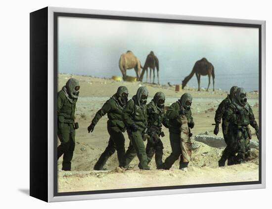 Saudu Arabia Army U.S. Marines Chemical Suits and Masks Warfare-Diether Endlicher-Framed Premier Image Canvas