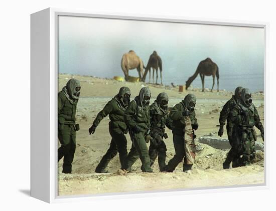 Saudu Arabia Army U.S. Marines Chemical Suits and Masks Warfare-Diether Endlicher-Framed Premier Image Canvas