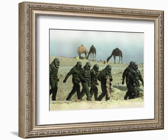 Saudu Arabia Army U.S. Marines Chemical Suits and Masks Warfare-Diether Endlicher-Framed Photographic Print