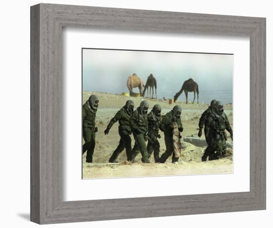 Saudu Arabia Army U.S. Marines Chemical Suits and Masks Warfare-Diether Endlicher-Framed Photographic Print