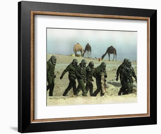 Saudu Arabia Army U.S. Marines Chemical Suits and Masks Warfare-Diether Endlicher-Framed Photographic Print