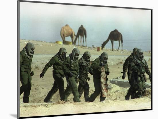 Saudu Arabia Army U.S. Marines Chemical Suits and Masks Warfare-Diether Endlicher-Mounted Photographic Print