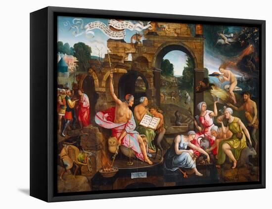 Saul and the Witch of Endor, 1526-Jacob Cornelisz van Oostsanen-Framed Premier Image Canvas