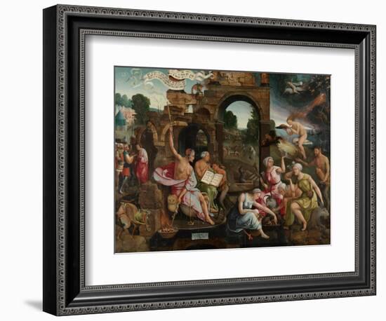 Saul and the Witch of Endor, 1526-Jacob Cornelisz van Oostsanen-Framed Giclee Print