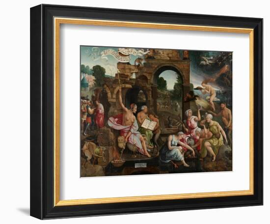 Saul and the Witch of Endor, 1526-Jacob Cornelisz van Oostsanen-Framed Giclee Print