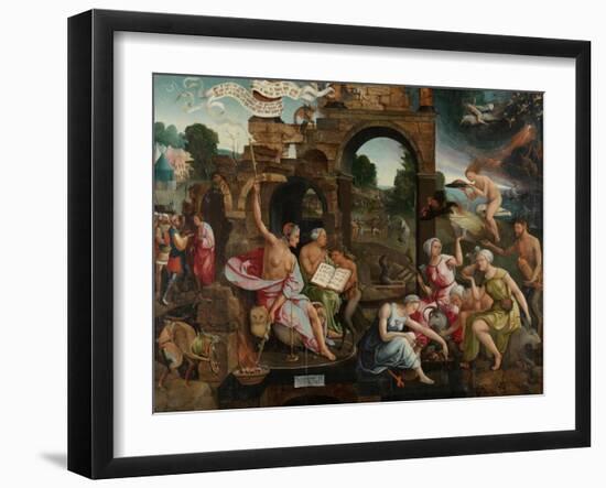 Saul and the Witch of Endor, 1526-Jacob Cornelisz van Oostsanen-Framed Giclee Print