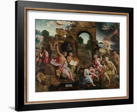 Saul and the Witch of Endor, 1526-Jacob Cornelisz van Oostsanen-Framed Giclee Print