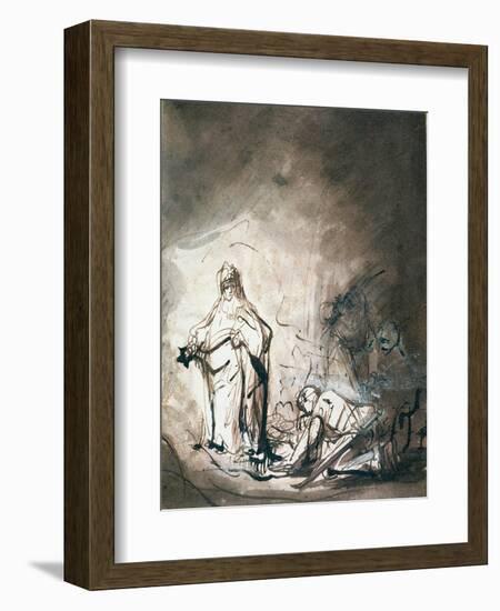 Saul and the Witch of Endor-Ferdinand Bol-Framed Giclee Print