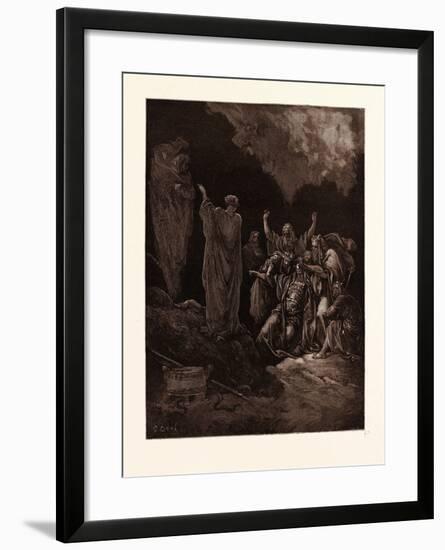 Saul and the Witch of Endor-Gustave Dore-Framed Giclee Print