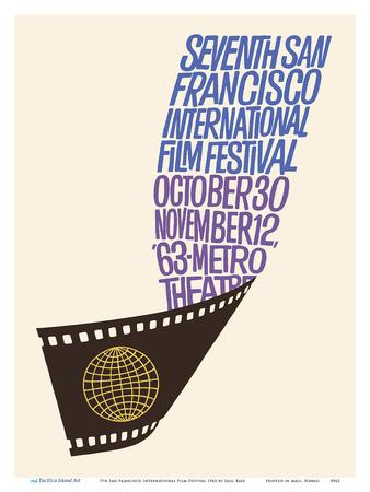 Seventh Annual 1963 San Francisco International Film Festival' Art Print -  Saul Bass 