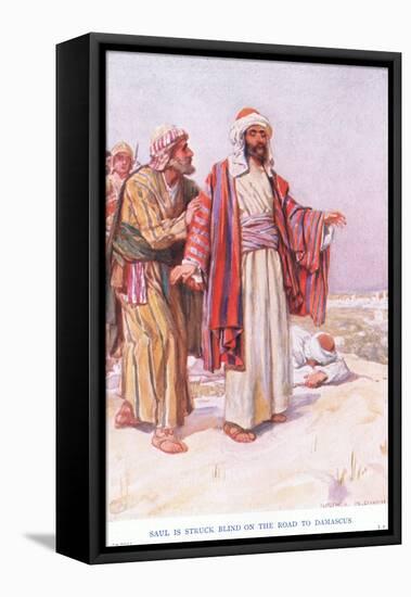 Saul Is Struck Blind on the Road to Damascus-Arthur A. Dixon-Framed Premier Image Canvas