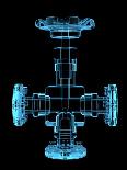 Jet Engine Turbine (3D Xray Blue Transparent)-sauliusl-Framed Art Print