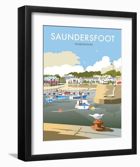 Saundersfoot - Dave Thompson Contemporary Travel Print-Dave Thompson-Framed Art Print