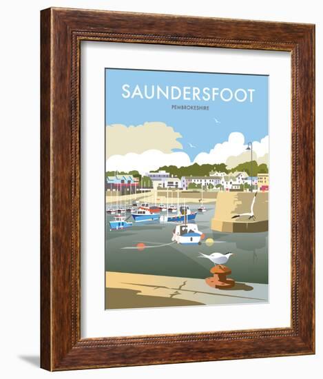 Saundersfoot - Dave Thompson Contemporary Travel Print-Dave Thompson-Framed Art Print