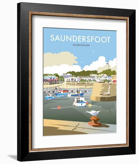 Saundersfoot - Dave Thompson Contemporary Travel Print-Dave Thompson-Framed Art Print