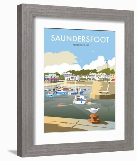 Saundersfoot - Dave Thompson Contemporary Travel Print-Dave Thompson-Framed Art Print