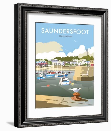 Saundersfoot - Dave Thompson Contemporary Travel Print-Dave Thompson-Framed Art Print