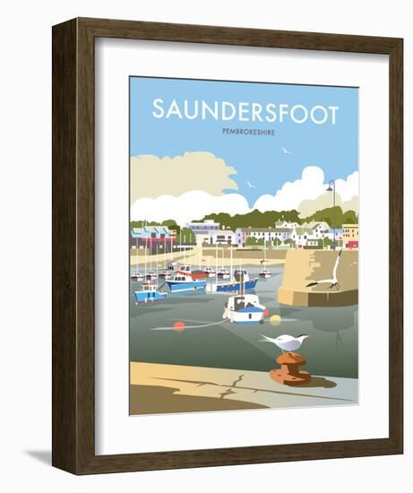 Saundersfoot - Dave Thompson Contemporary Travel Print-Dave Thompson-Framed Art Print