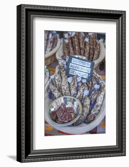 Sausage at outdoor market, Honfleur, Normandy, France-Lisa S. Engelbrecht-Framed Photographic Print