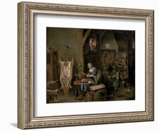 Sausage-Making, 1651-David Teniers the Younger-Framed Giclee Print