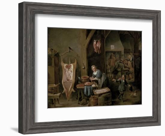 Sausage-Making, 1651-David Teniers the Younger-Framed Giclee Print