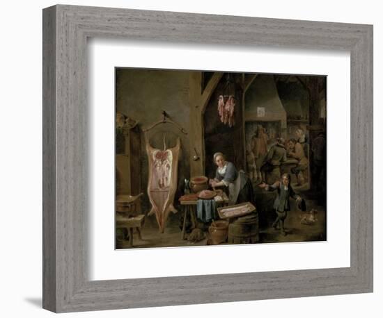 Sausage-Making, 1651-David Teniers the Younger-Framed Giclee Print