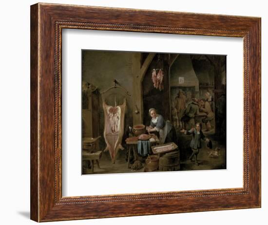 Sausage-Making, 1651-David Teniers the Younger-Framed Giclee Print