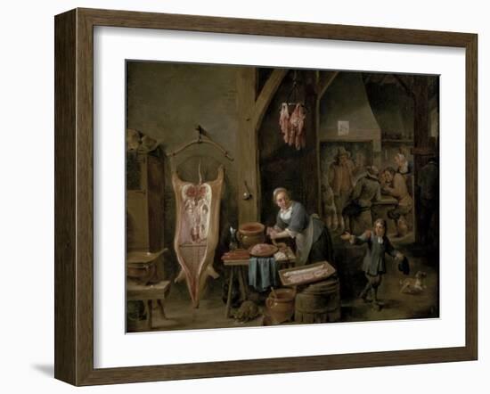 Sausage-Making, 1651-David Teniers the Younger-Framed Giclee Print