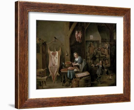 Sausage-Making, 1651-David Teniers the Younger-Framed Giclee Print