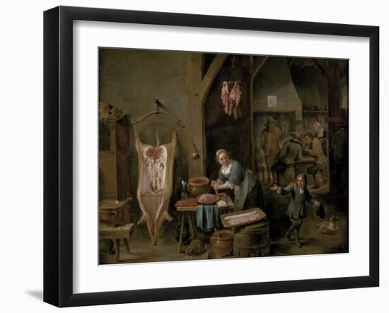 Sausage-Making, 1651-David Teniers the Younger-Framed Giclee Print