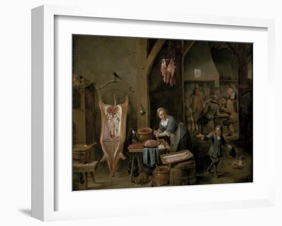 Sausage-Making, 1651-David Teniers the Younger-Framed Giclee Print