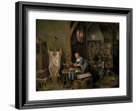 Sausage-Making, 1651-David Teniers the Younger-Framed Giclee Print