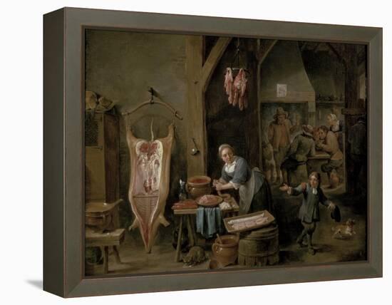 Sausage-Making, 1651-David Teniers the Younger-Framed Premier Image Canvas