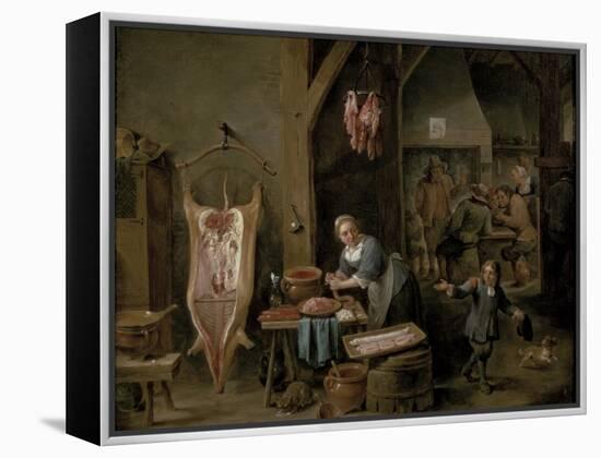 Sausage-Making, 1651-David Teniers the Younger-Framed Premier Image Canvas