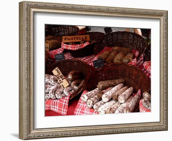 Sausages on a Market Stall, La Flotte, Ile De Re, Charente-Maritime, France, Europe-Richardson Peter-Framed Photographic Print